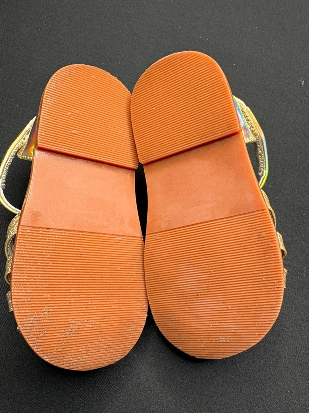 ✨Girls' Gold Jewel T-Strap Embellished Toddler Sandals ⭐️size 5c